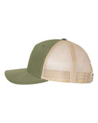 Richardson 112FP, Five-panel Trucker Cap, Army Olive Green/ Tan