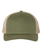 Richardson 112FP, Five-panel Trucker Cap, Army Olive Green/ Tan