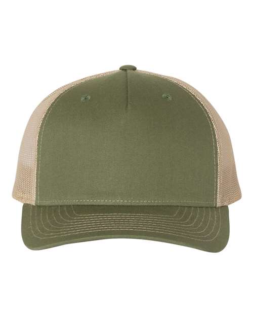 Richardson 112FP, Five-panel Trucker Cap, Army Olive Green/ Tan