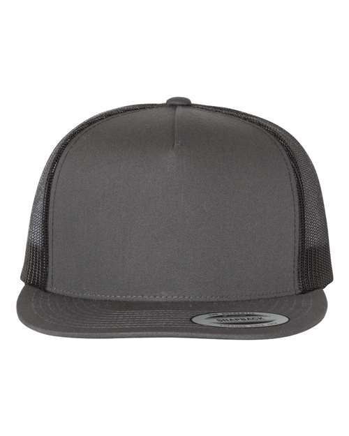 YP Classics 6006, Classic Five-panel Trucker Cap, Charcoal/ Black