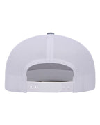 YP Classics 6006, Classic Five-panel Trucker Cap, Heather/ White