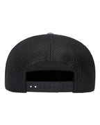 YP Classics 6006, Classic Five-panel Trucker Cap, Heather/ Black