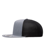 YP Classics 6006, Classic Five-panel Trucker Cap, Heather/ Black
