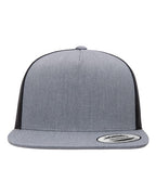 YP Classics 6006, Classic Five-panel Trucker Cap, Heather/ Black