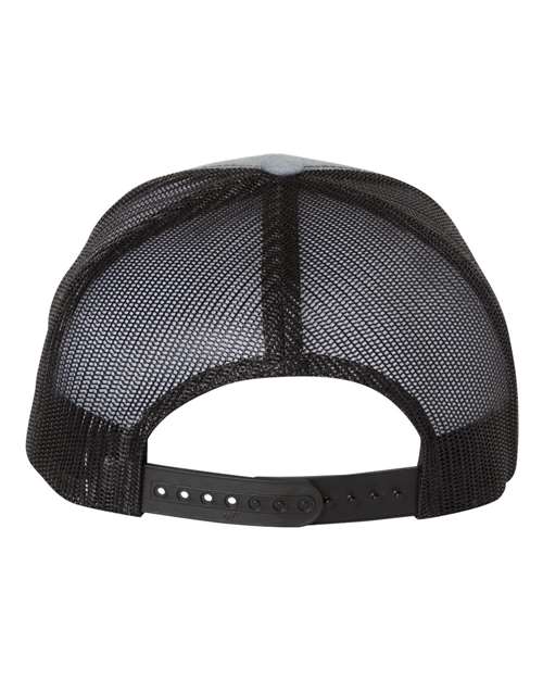 YP Classics 6606, Retro Trucker Cap, Heather Grey/ Black