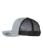 YP Classics 6606, Retro Trucker Cap, Heather Grey/ Black