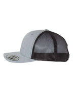 YP Classics 6606, Retro Trucker Cap, Heather Grey/ Black