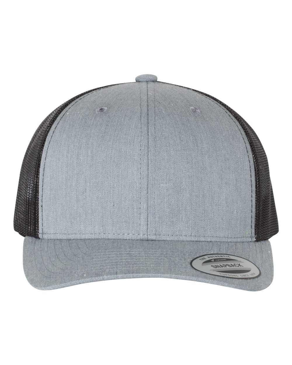 YP Classics 6606, Retro Trucker Cap, Heather Grey/ Black