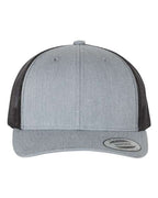 YP Classics 6606, Retro Trucker Cap, Heather Grey/ Black