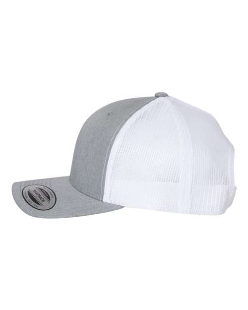 YP Classics 6606, Retro Trucker Cap, Heather Grey/ White