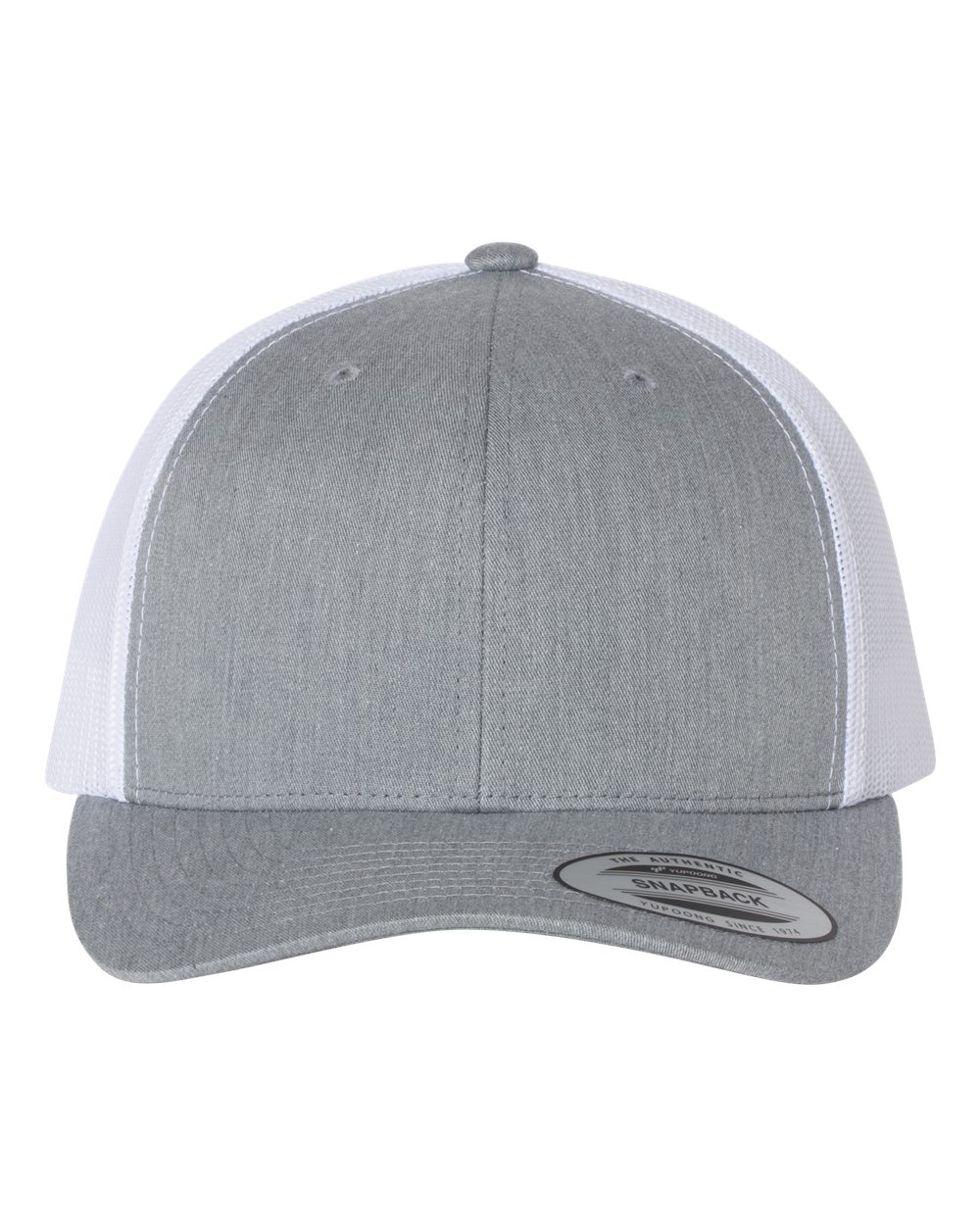 YP Classics 6606, Retro Trucker Cap, Heather Grey/ White