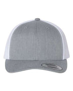 YP Classics 6606, Retro Trucker Cap, Heather Grey/ White