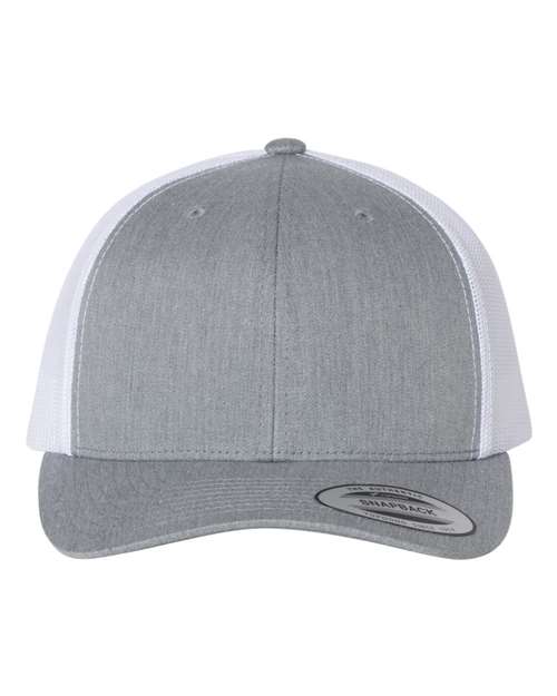 YP Classics 6606, Retro Trucker Cap, Heather Grey/ White