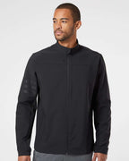 Adidas A267, Men's Wind Resistant Full-zip Jacket, Black/ Black