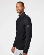 Adidas A295, Men's Textured Quarter-zip Pullover, Black