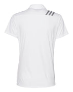 Adidas A325, Women's 3-stripes Shoulder Polo, White/ Black