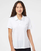 Adidas A325, Women's 3-stripes Shoulder Polo, White/ Black