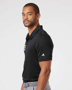 Adidas A324, Men's 3-stripes Chest Polo, Black/ White