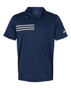 Adidas A324, Men's 3-stripes Chest Polo, Collegiate Navy/ White