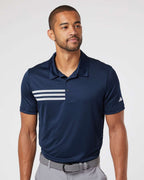 Adidas A324, Men's 3-stripes Chest Polo, Collegiate Navy/ White