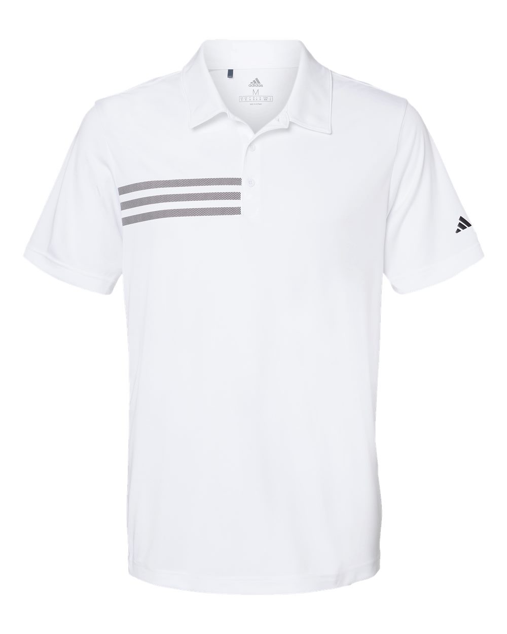 Adidas A324, Men's 3-stripes Chest Polo, White/ Black