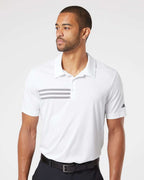 Adidas A324, Men's 3-stripes Chest Polo, White/ Black