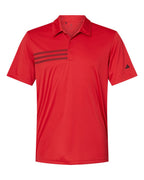 Adidas A324, Men's 3-stripes Chest Polo, Collegiate Red/ Black