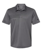 Adidas A324, Men's 3-stripes Chest Polo, Grey Five/ Black
