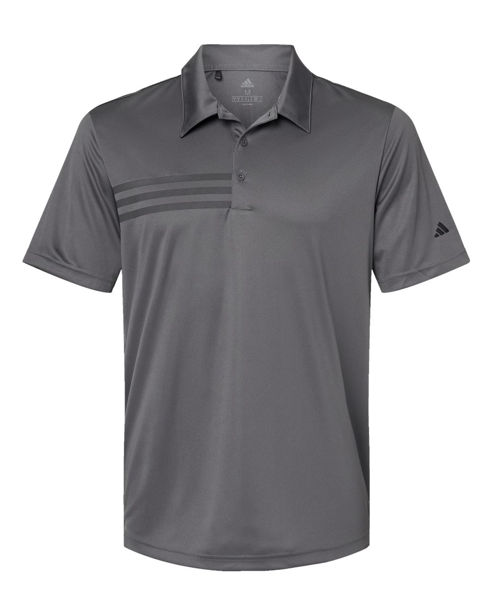 Adidas A324, Men's 3-stripes Chest Polo, Grey Five/ Black