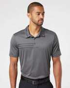 Adidas A324, Men's 3-stripes Chest Polo, Grey Five/ Black