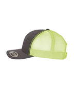 YP Classics 6606, Retro Trucker Cap, Charcoal/ Neon Green