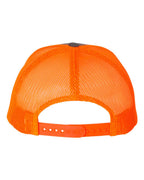 YP Classics 6606, Retro Trucker Cap, Charcoal/ Neon Orange