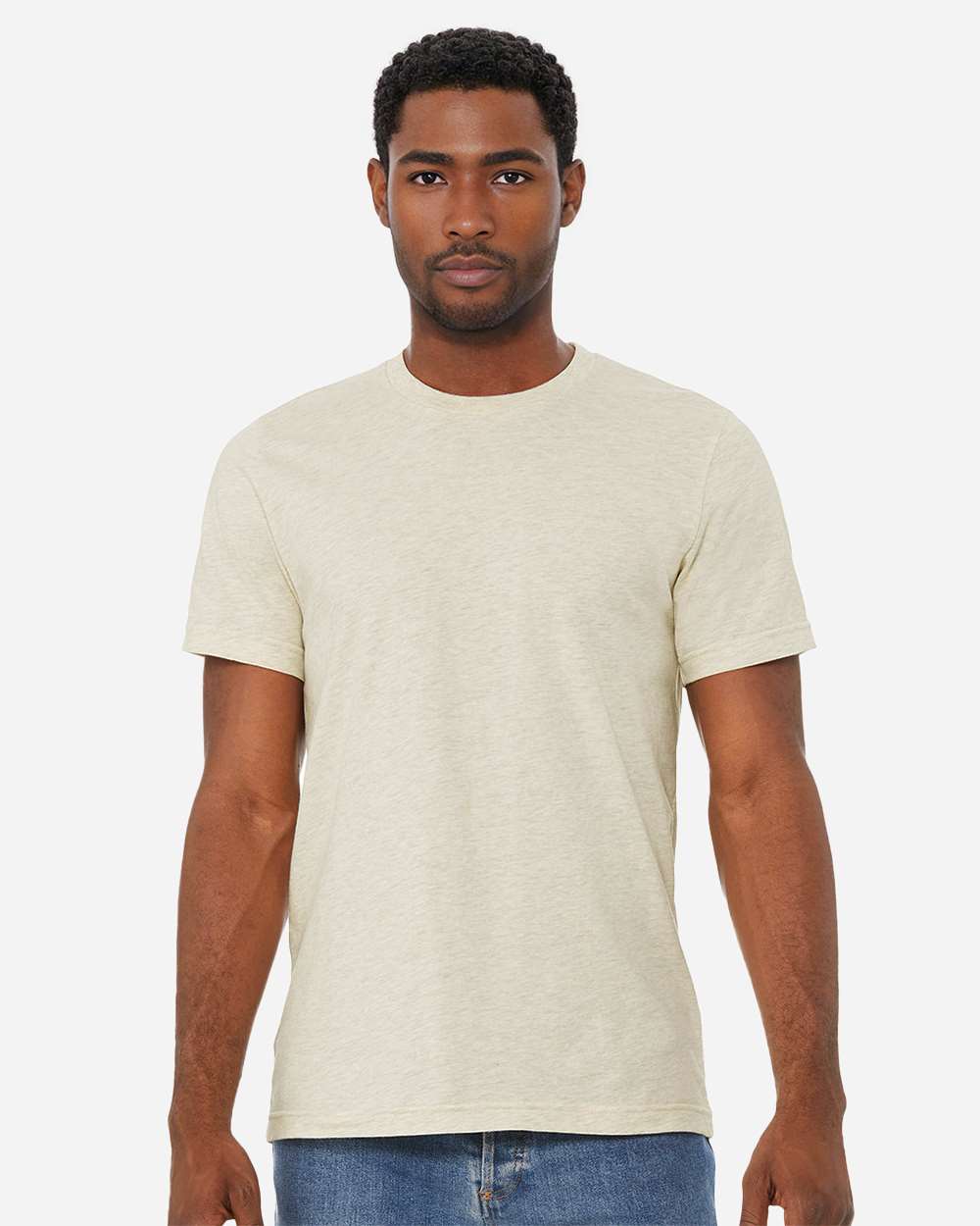 BELLA + CANVAS 3001CVC, T-Shirts - Premium, Heather Prism Natural