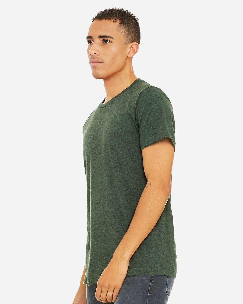 BELLA + CANVAS 3001CVC, T-Shirts - Premium, Heather Forest