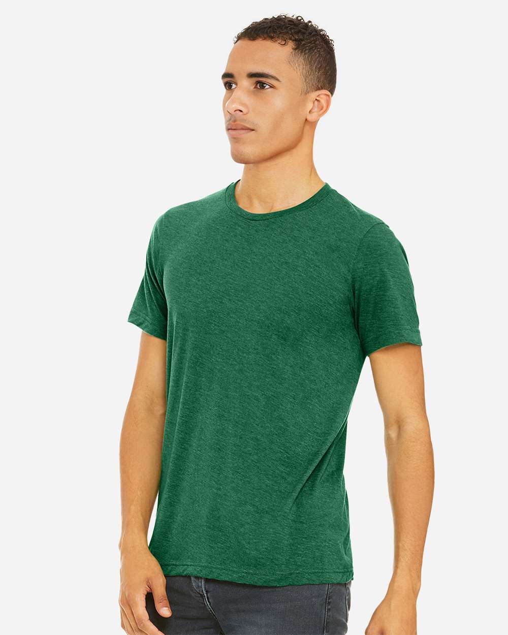 BELLA + CANVAS 3001CVC, T-Shirts - Premium, Heather Grass Green