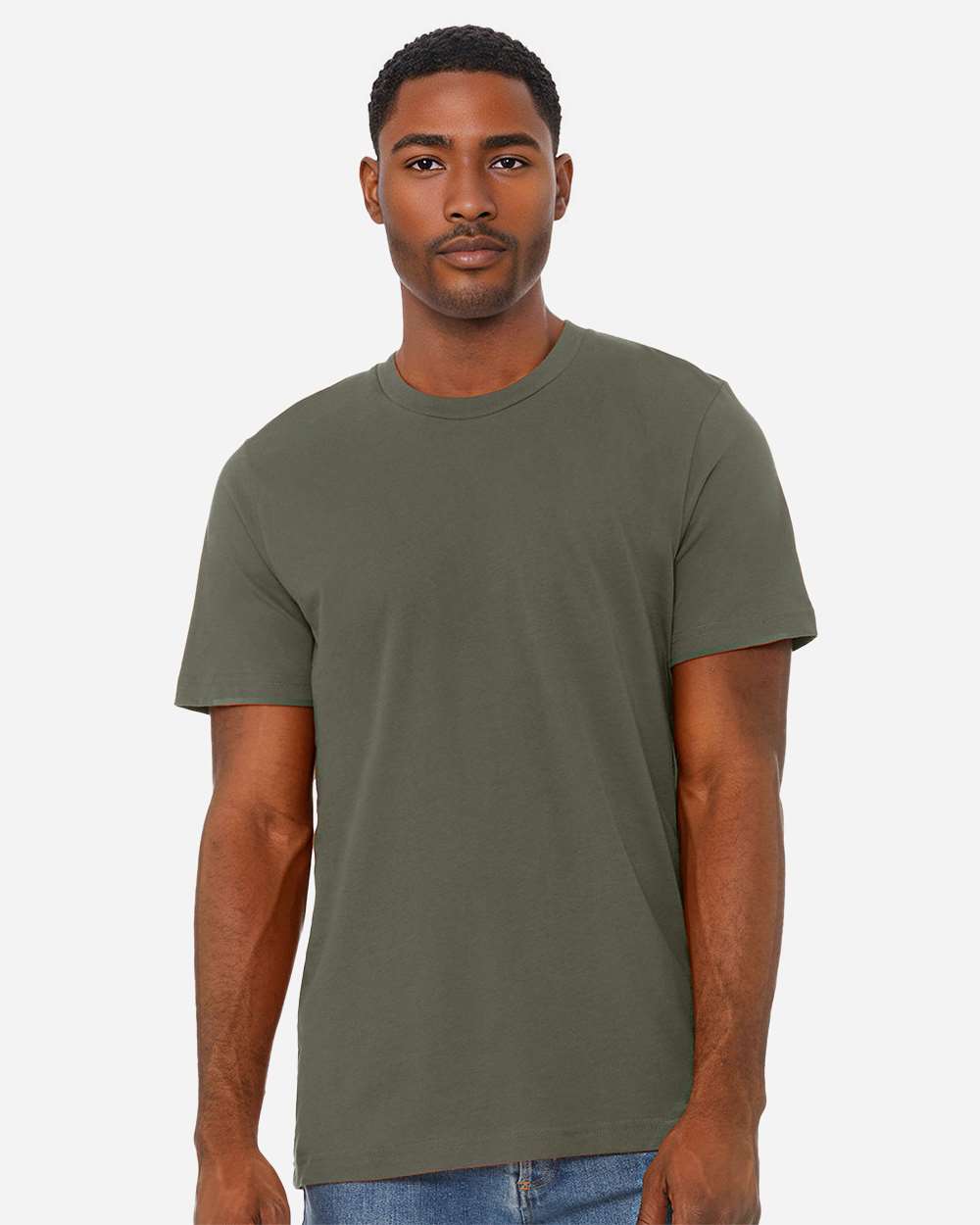 BELLA + CANVAS 3001CVC, T-Shirts - Premium, Heather Military Green