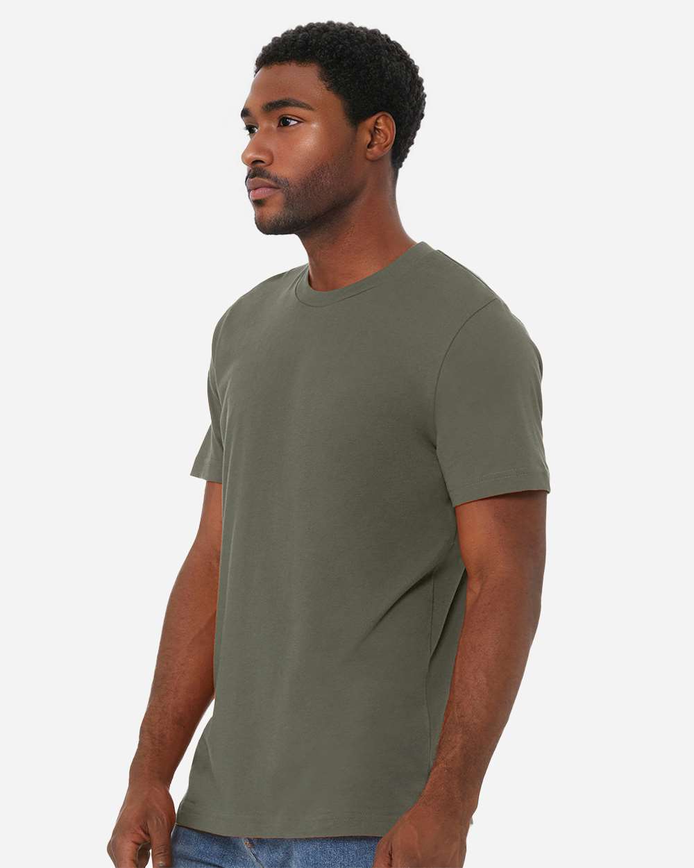 BELLA + CANVAS 3001CVC, T-Shirts - Premium, Heather Military Green