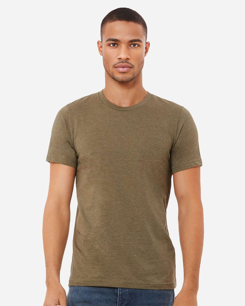 BELLA + CANVAS 3001CVC, T-Shirts - Premium, Heather Olive
