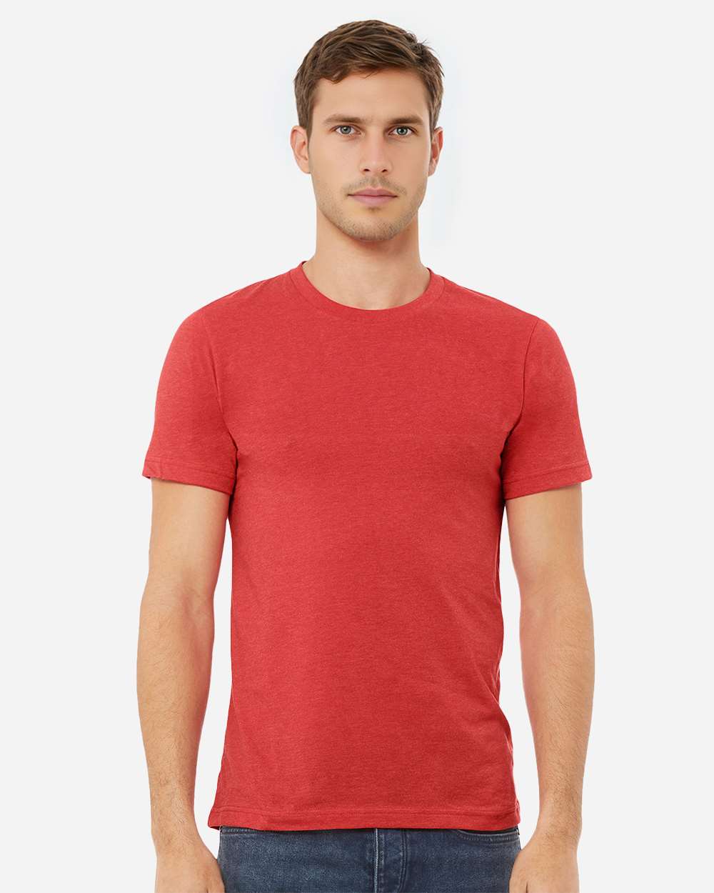 BELLA + CANVAS 3001CVC, T-Shirts - Premium, Heather Red