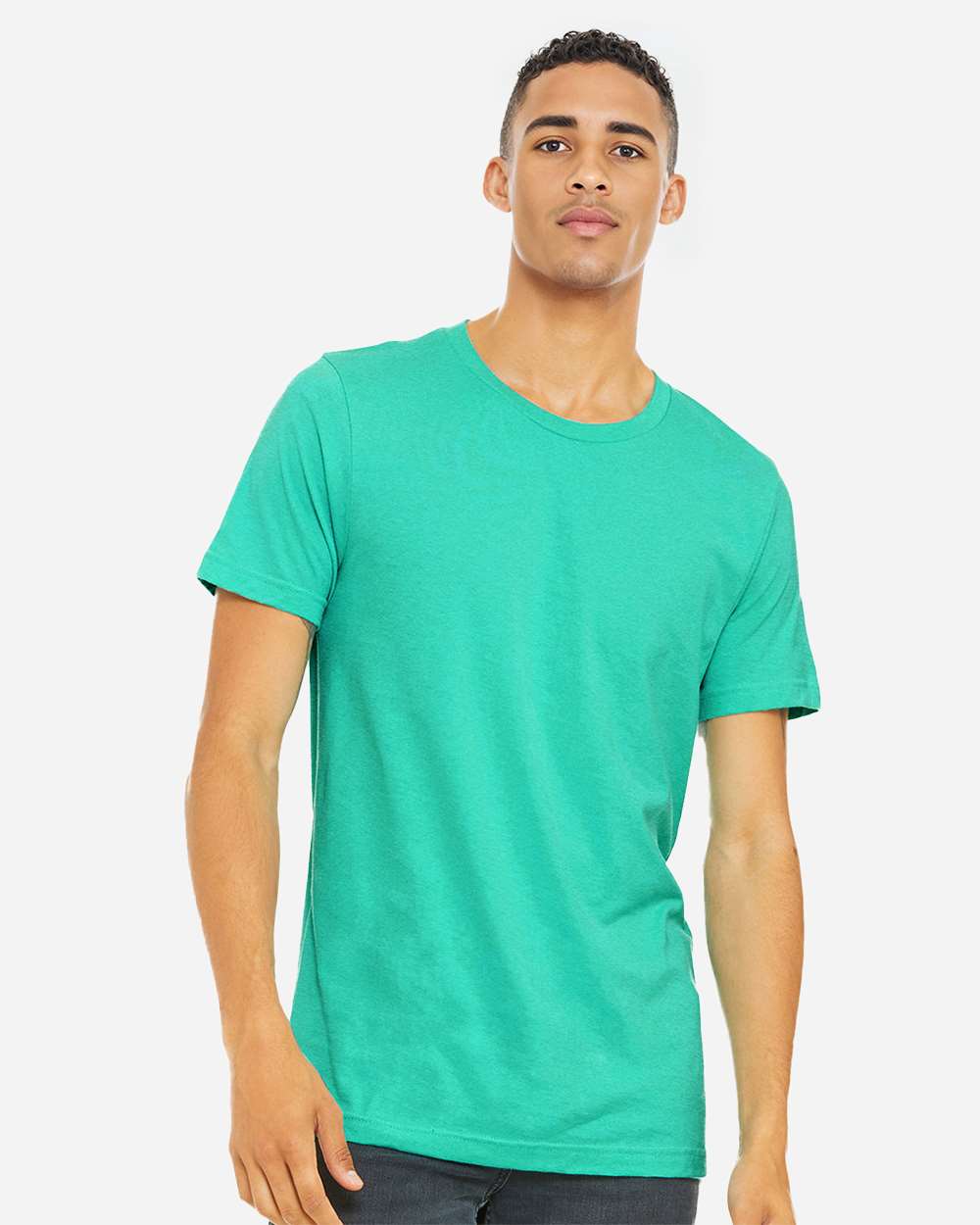 BELLA + CANVAS 3001CVC, T-Shirts - Premium, Heather Sea Green
