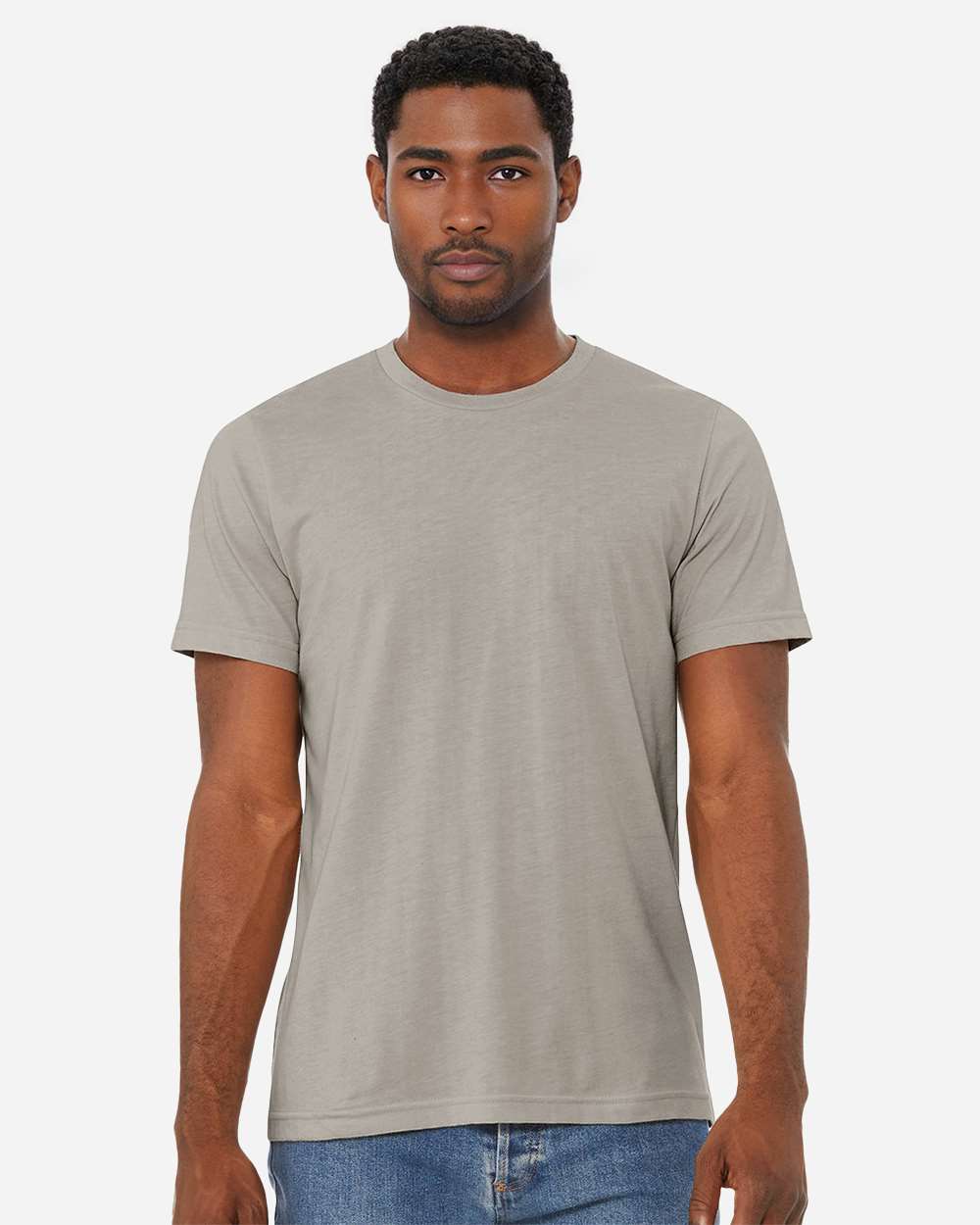 BELLA + CANVAS 3001CVC, T-Shirts - Premium, Heather Stone