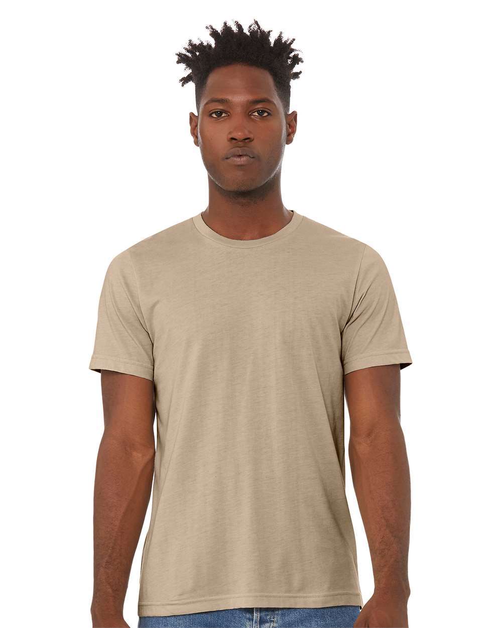 BELLA + CANVAS 3001CVC, T-Shirts - Premium, Heather Tan