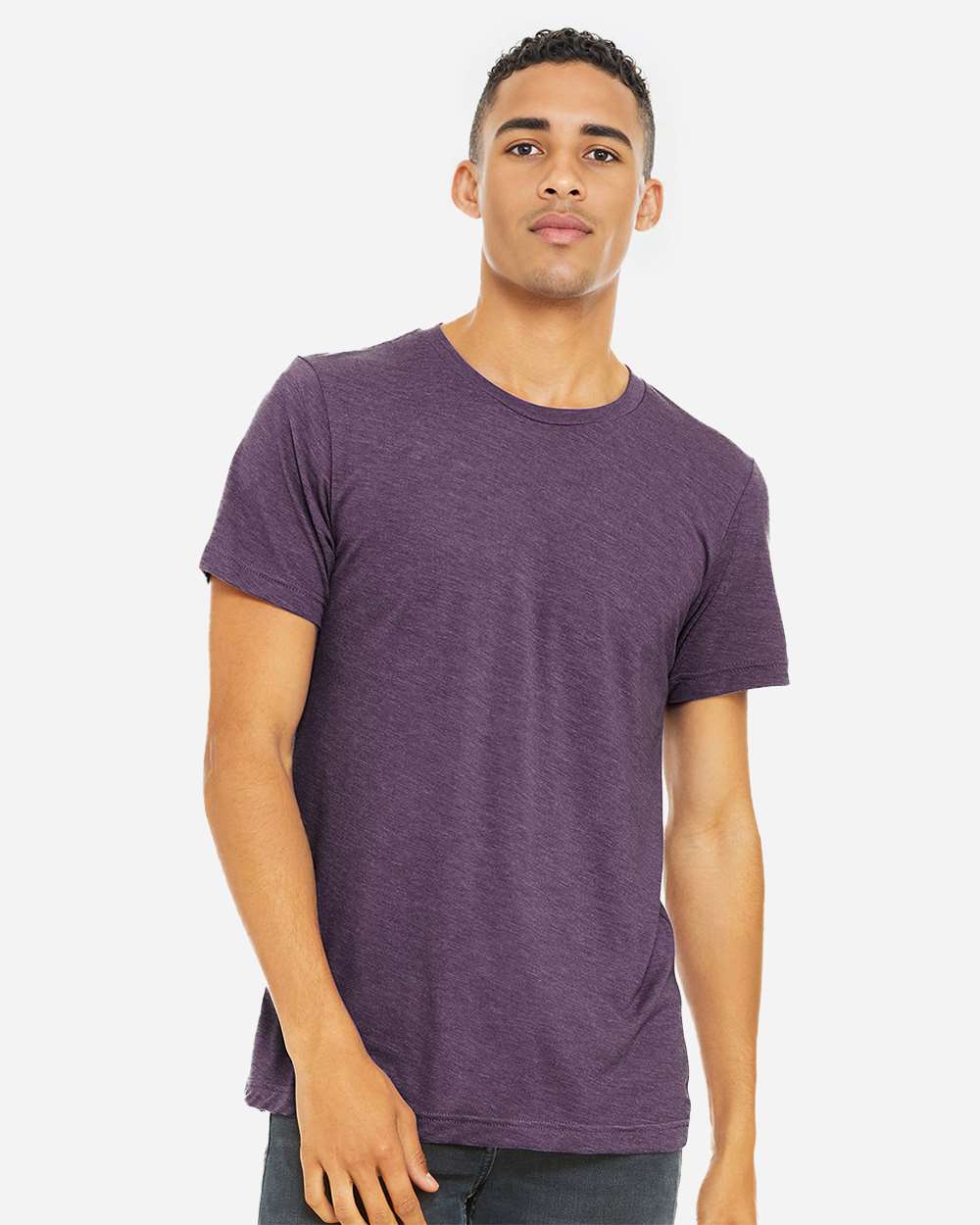 BELLA + CANVAS 3001CVC, T-Shirts - Premium, Heather Team Purple