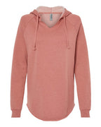 Independent Trading Co. PRM2500, Women’s Lightweight California Wave Wash Hooded Sweatshirt, Dusty Rose