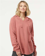 Independent Trading Co. PRM2500, Women’s Lightweight California Wave Wash Hooded Sweatshirt, Dusty Rose