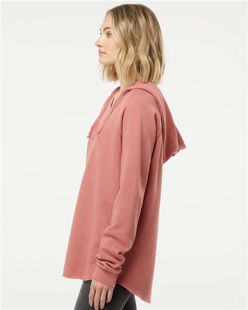 Independent Trading Co. PRM2500, Women’s Lightweight California Wave Wash Hooded Sweatshirt, Dusty Rose
