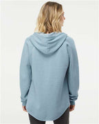 Independent Trading Co. PRM2500, Women’s Lightweight California Wave Wash Hooded Sweatshirt, Misty Blue