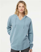 Independent Trading Co. PRM2500, Women’s Lightweight California Wave Wash Hooded Sweatshirt, Misty Blue