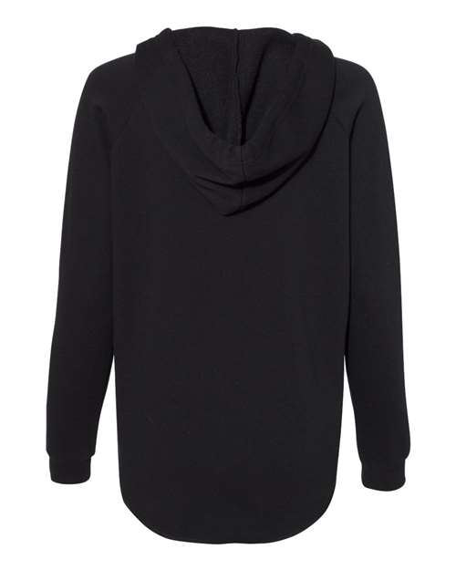 Independent Trading Co. PRM2500, Women’s Lightweight California Wave Wash Hooded Sweatshirt, Black