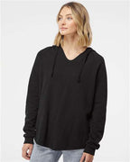 Independent Trading Co. PRM2500, Women’s Lightweight California Wave Wash Hooded Sweatshirt, Black